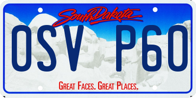 SD license plate 0SVP60