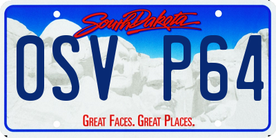 SD license plate 0SVP64