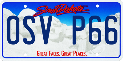 SD license plate 0SVP66