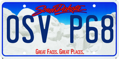 SD license plate 0SVP68