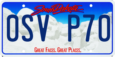 SD license plate 0SVP70