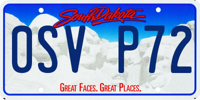 SD license plate 0SVP72