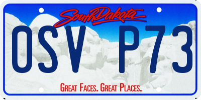 SD license plate 0SVP73