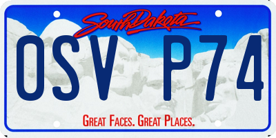 SD license plate 0SVP74
