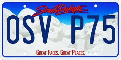 SD license plate 0SVP75