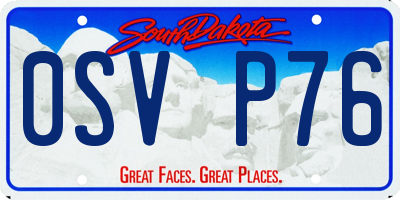 SD license plate 0SVP76