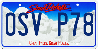 SD license plate 0SVP78