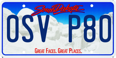SD license plate 0SVP80