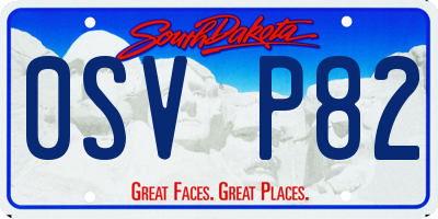 SD license plate 0SVP82
