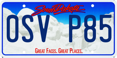 SD license plate 0SVP85