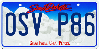 SD license plate 0SVP86