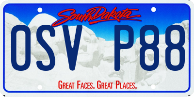 SD license plate 0SVP88
