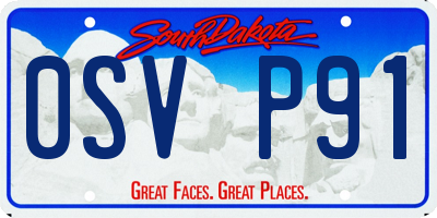 SD license plate 0SVP91