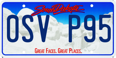 SD license plate 0SVP95