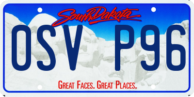 SD license plate 0SVP96