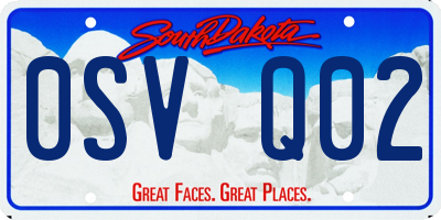 SD license plate 0SVQ02