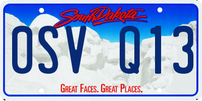 SD license plate 0SVQ13