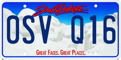 SD license plate 0SVQ16
