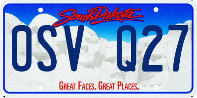 SD license plate 0SVQ27