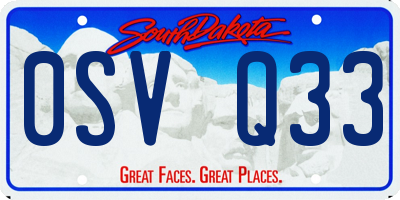 SD license plate 0SVQ33