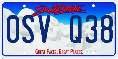 SD license plate 0SVQ38