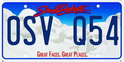 SD license plate 0SVQ54
