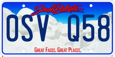 SD license plate 0SVQ58