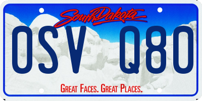 SD license plate 0SVQ80