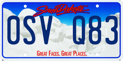 SD license plate 0SVQ83