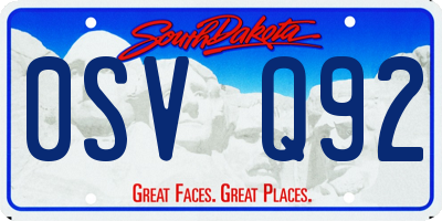 SD license plate 0SVQ92