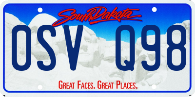 SD license plate 0SVQ98