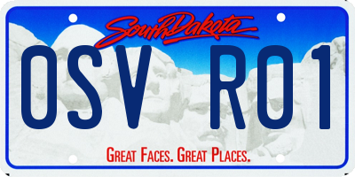 SD license plate 0SVR01