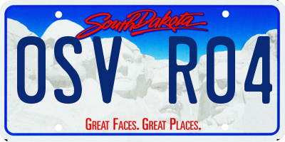 SD license plate 0SVR04