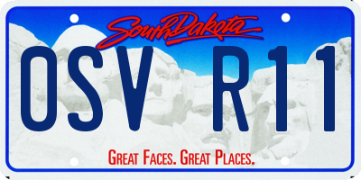 SD license plate 0SVR11