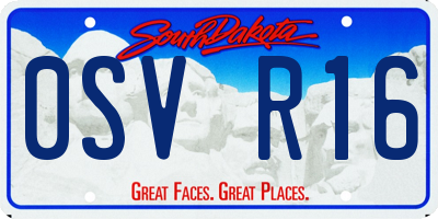 SD license plate 0SVR16