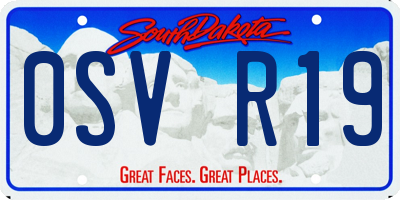SD license plate 0SVR19