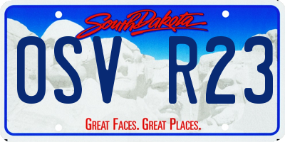 SD license plate 0SVR23