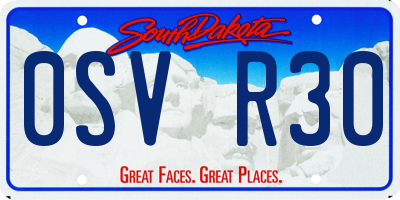 SD license plate 0SVR30