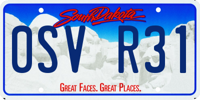 SD license plate 0SVR31