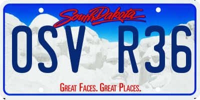 SD license plate 0SVR36
