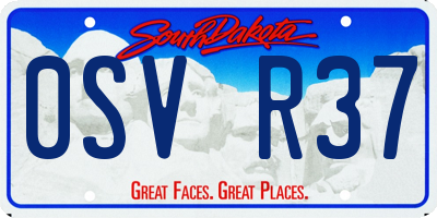 SD license plate 0SVR37