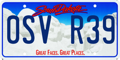 SD license plate 0SVR39