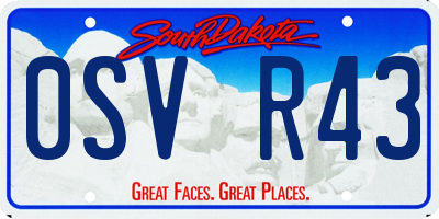 SD license plate 0SVR43