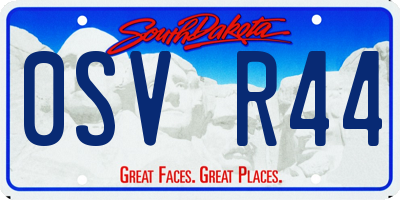 SD license plate 0SVR44