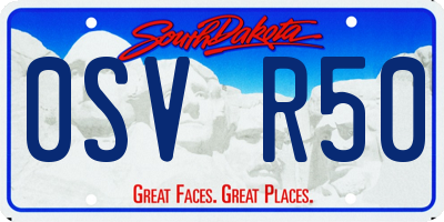 SD license plate 0SVR50