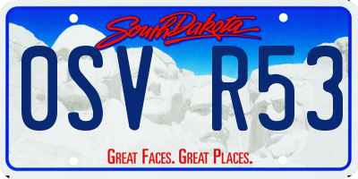 SD license plate 0SVR53