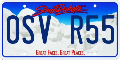SD license plate 0SVR55