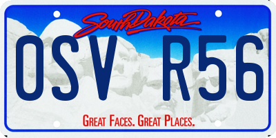 SD license plate 0SVR56