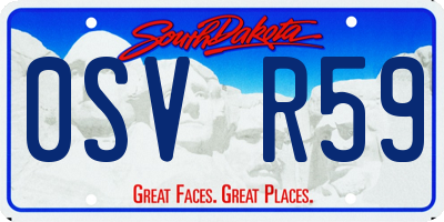 SD license plate 0SVR59