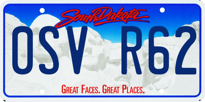 SD license plate 0SVR62